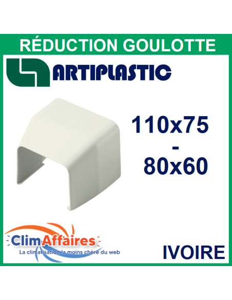 Réduction goulotte 80x60 mm à 110x75 mm - Ivoire (1280RI)