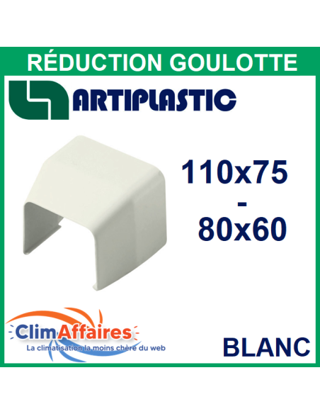 Réduction 110x75 mm à 80x60 mm pour raccord goulotte - Blanc (1280RI-W)