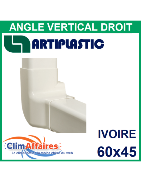 Angle vertical droit pour raccord goulotte 60x45 mm - Ivoire (0615VD)