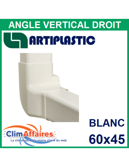 Angle Vertical Droit pour raccord goulotte 60x45 mm - Blanc (0615VD-W)