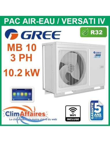 GREE - Versati lV - MB 10 3PH - Pompe à Chaleur Air/Eau - Monobloc - Triphasé - 3IGR7416 (10.2 kW)