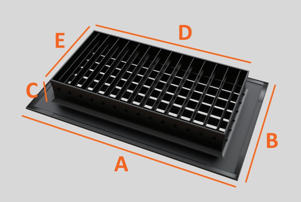 Baillindustrie - Grille Soufflage DD - Dimensions